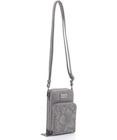 Gina Small Crossbody Purse - Small Travel Purse Cell Phone Bag PU Vegan Leather with Card Slots, Wallet Purse Grey $18.80 Cro...