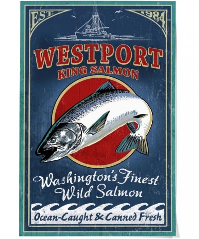 36x54 Inch Giclee Art Print Wall Decor, Westport, King Salmon Vintage Sign $36.00 Totes