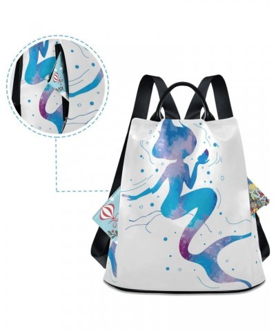 Colorful Mermaid Backpack Purse for Women Anti-theft Fashion Ladies Back Pack Casual Travel Bag $16.00 Backpacks