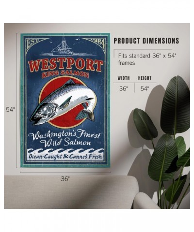 36x54 Inch Giclee Art Print Wall Decor, Westport, King Salmon Vintage Sign $36.00 Totes