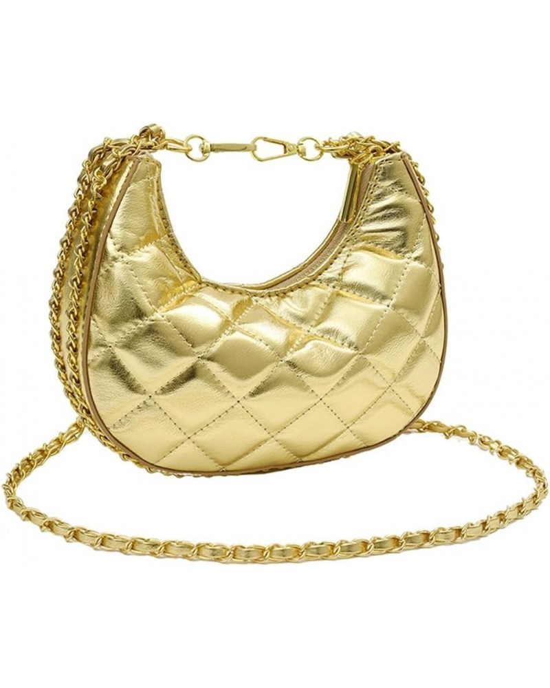 Shoulder Bag for Women Cute Crescent Pouch Hobo Bag Mini Clutch Tote Bag Purse Gold $16.95 Totes