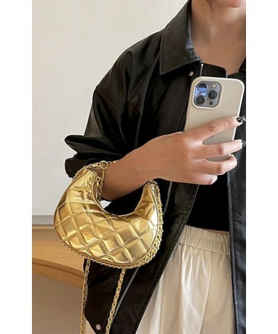 Shoulder Bag for Women Cute Crescent Pouch Hobo Bag Mini Clutch Tote Bag Purse Gold $16.95 Totes