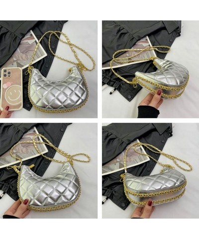 Shoulder Bag for Women Cute Crescent Pouch Hobo Bag Mini Clutch Tote Bag Purse Gold $16.95 Totes