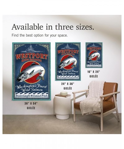 36x54 Inch Giclee Art Print Wall Decor, Westport, King Salmon Vintage Sign $36.00 Totes