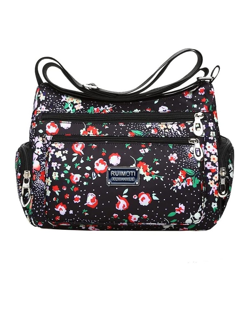 Floral Shoulder Bag Rural Style Fashion Women Bag European and American Style Vintage Bag Lightweight Zippers Messenger Bag L...