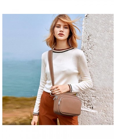 Bag Ladies Crossbody Bags Small Cross Shoulder Bags Women Multi Pockets Satchel Bag Brown Brown $24.61 Totes