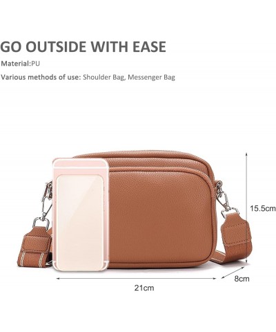 Bag Ladies Crossbody Bags Small Cross Shoulder Bags Women Multi Pockets Satchel Bag Brown Brown $24.61 Totes