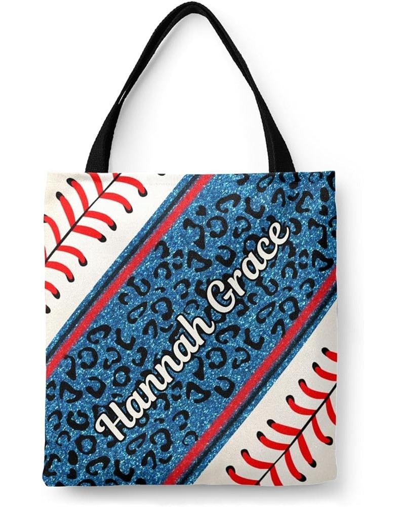 Custom Name Baseball Reusable Christmas Tote Bags, Bags for New Year's Shopping, Christmas Surprise, Xmas Party Multi 8th $12...