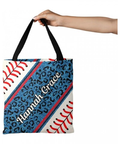 Custom Name Baseball Reusable Christmas Tote Bags, Bags for New Year's Shopping, Christmas Surprise, Xmas Party Multi 8th $12...