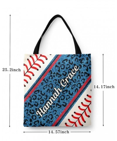 Custom Name Baseball Reusable Christmas Tote Bags, Bags for New Year's Shopping, Christmas Surprise, Xmas Party Multi 8th $12...