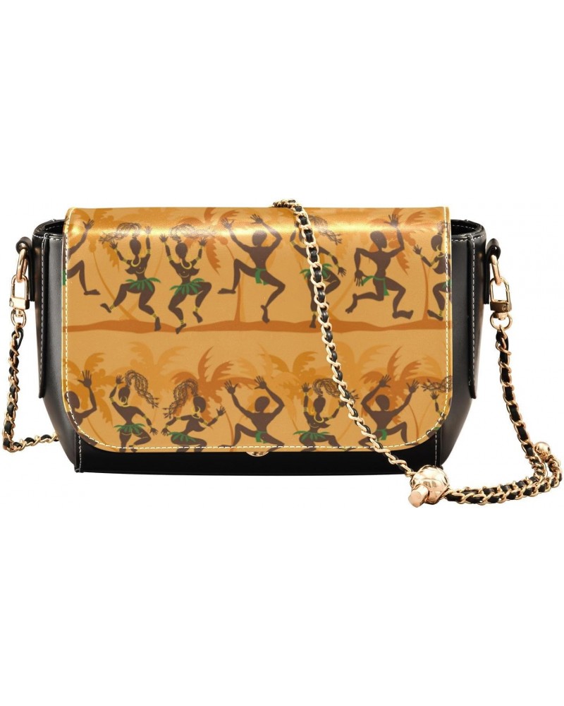 Dancing Wild African Aborigines Ethnic Plus Size Crossbody Bag Womens Shoulder Bag with Adjustable Strap Sling Backpack $19.2...