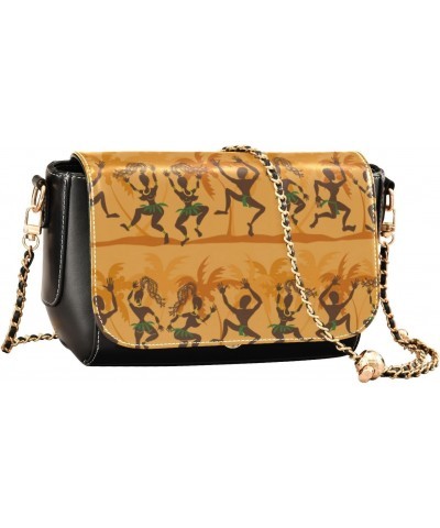 Dancing Wild African Aborigines Ethnic Plus Size Crossbody Bag Womens Shoulder Bag with Adjustable Strap Sling Backpack $19.2...