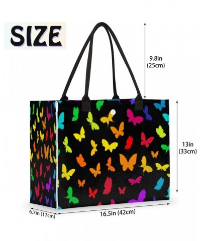 Colorful Butterfly Large Tote Bag Animal Shoulder Bag For Women Teachers Nurses Work Shopping Travel Handbag Purse $9.76 Totes