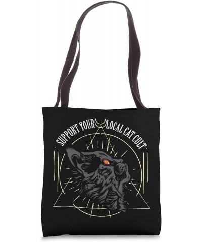 Support Your Local Cat Cult - Occult Shirt, Occultism Tote Bag $13.74 Totes