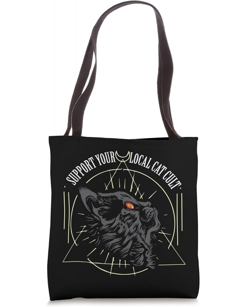 Support Your Local Cat Cult - Occult Shirt, Occultism Tote Bag $13.74 Totes