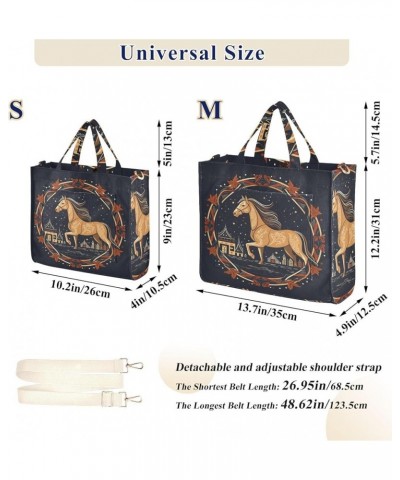 Horse Minimalist Illustrations Women's Tote Handbags Top Handle Satchel Shoulder Bag Crossbody Bag M $14.85 Totes