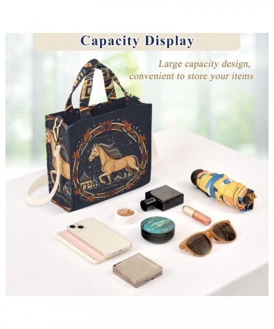 Horse Minimalist Illustrations Women's Tote Handbags Top Handle Satchel Shoulder Bag Crossbody Bag M $14.85 Totes