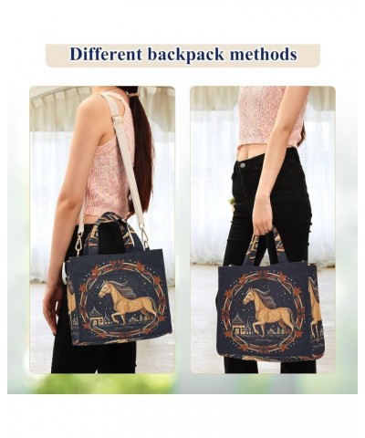 Horse Minimalist Illustrations Women's Tote Handbags Top Handle Satchel Shoulder Bag Crossbody Bag M $14.85 Totes