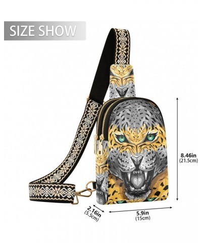 Small Crossbody Sling Bags for Women Wild Animal Leopard Leather Crossbody Fanny Packs Purses Fashion Chest Bag Daypack Cross...