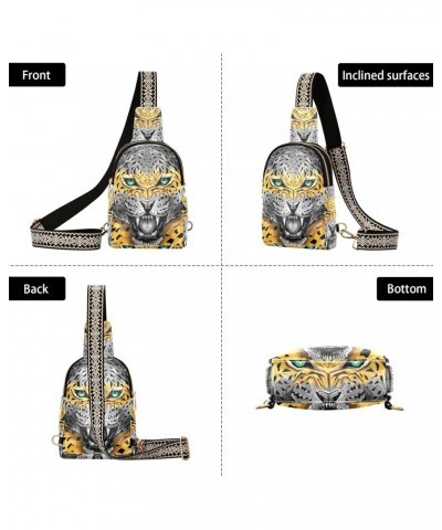 Small Crossbody Sling Bags for Women Wild Animal Leopard Leather Crossbody Fanny Packs Purses Fashion Chest Bag Daypack Cross...