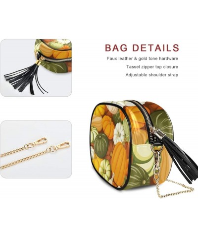 Women's Halloween Pumpkin and Zig Zag Line PU Leather Crossbody Bag Shoulder Purse with Tassel Multi 08 $13.67 Shoulder Bags