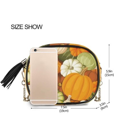 Women's Halloween Pumpkin and Zig Zag Line PU Leather Crossbody Bag Shoulder Purse with Tassel Multi 08 $13.67 Shoulder Bags