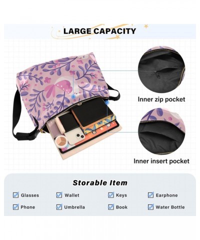 Cute Birds Floral Hobo Crossbody Bags for Women Leather Large Shoulder Bag Cross Body Trendy Womens Tote Bags Handbag for Tra...