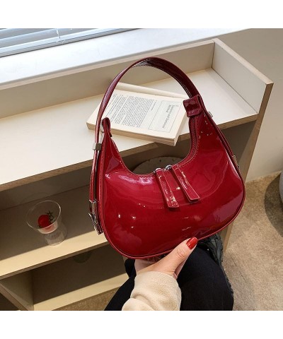 Women's Crescent Shoulder Bags, Retro Y2k 90s Hobo Handbags, Top Handle Y2k Underarm Bag Fashion Clutch Purses Red $10.50 Hob...