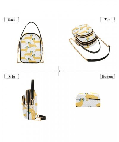 Cell Phone Purse Dachshund Yellow Fun Crossbody Handbag Durable Shoulder Bag Sturdy Travel Pouch Compact Chic Bag for Women D...