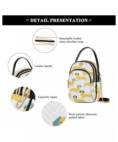 Cell Phone Purse Dachshund Yellow Fun Crossbody Handbag Durable Shoulder Bag Sturdy Travel Pouch Compact Chic Bag for Women D...