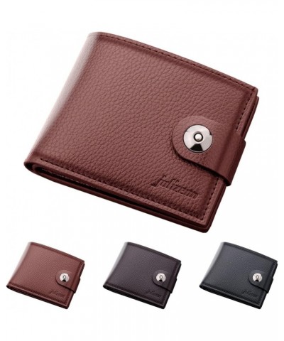 Fashion ID Short Wallet Solid Color Hasp Men Open Purse Multiple Card Slots Clutch Bag Adhesive Phone (Brown, One Size) Black...