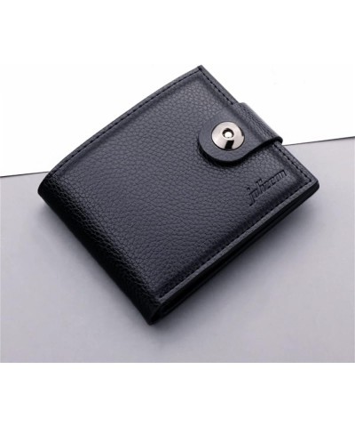 Fashion ID Short Wallet Solid Color Hasp Men Open Purse Multiple Card Slots Clutch Bag Adhesive Phone (Brown, One Size) Black...