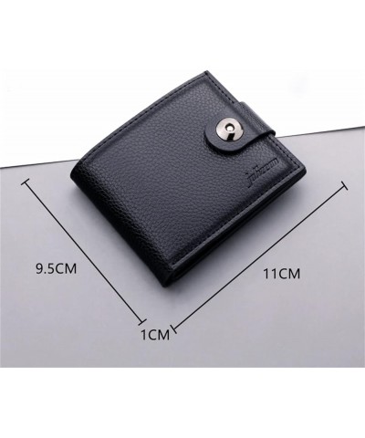 Fashion ID Short Wallet Solid Color Hasp Men Open Purse Multiple Card Slots Clutch Bag Adhesive Phone (Brown, One Size) Black...