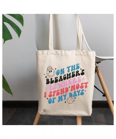 On the Bleachers Is Where I Spend Most of My Days, Baseball Art Merch Gift, 12oz Canvas Tote Bag $12.96 Totes