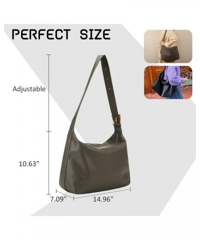 Large Hobo Bag for Women Classic Tote Bag Slouchy Hobo Shoulder Purses Grey $12.00 Totes