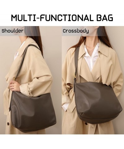 Large Hobo Bag for Women Classic Tote Bag Slouchy Hobo Shoulder Purses Grey $12.00 Totes