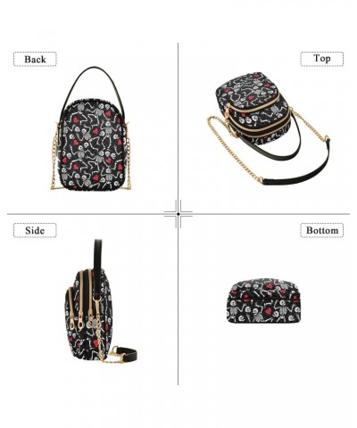 Dancing Skulls Crossbody Bags for Women Multi Pocket Shoulder Handbags with Adjustable Strap $13.77 Crossbody Bags