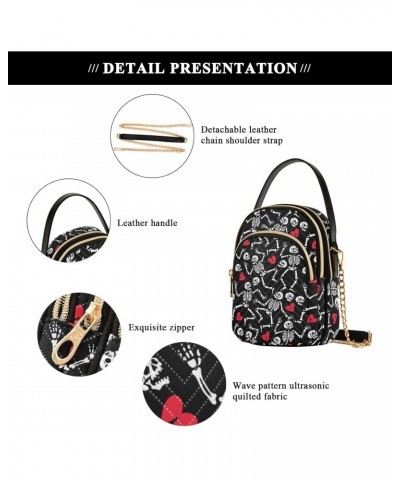 Dancing Skulls Crossbody Bags for Women Multi Pocket Shoulder Handbags with Adjustable Strap $13.77 Crossbody Bags