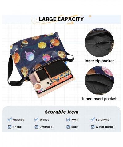 Food Planets Soft PU Leather Shoulder Bag for Women Stylish Ladies Crossbody Purse with Zipper Closure Clutch Purse for Hikin...