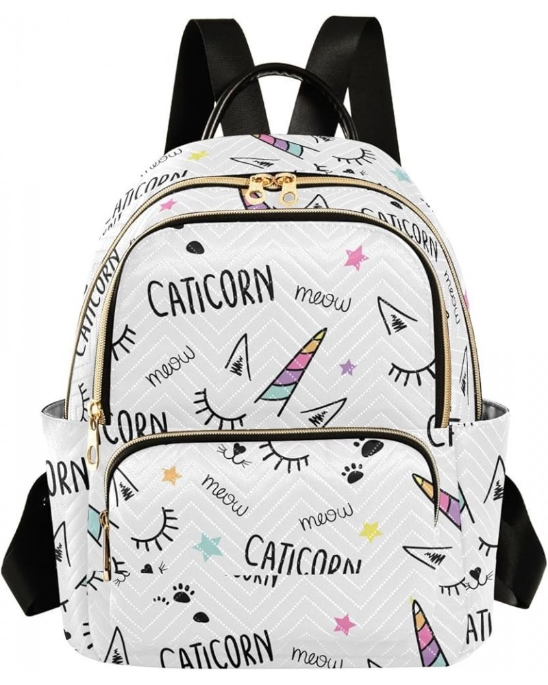 Cat Unicorn Backpack Purse for Women Ladies Fashion Travel MiniShoulder Bags Back Pack Weekend Bag,S Medium $17.04 Backpacks