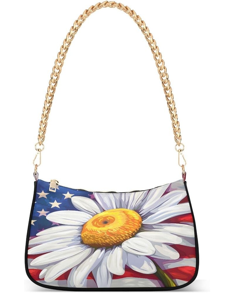 Shoulder Bags for Women American US Flag Independence Day Patriotic Hobo Tote Handbag Small Clutch Purse with Zipper Closure ...