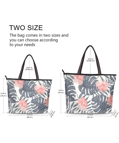 Eiffel Tower Flower Handbags for Women Tote Bag Large Capacity Top Handle Shopper Shoulder Bag Tropical Leaves $13.11 Totes