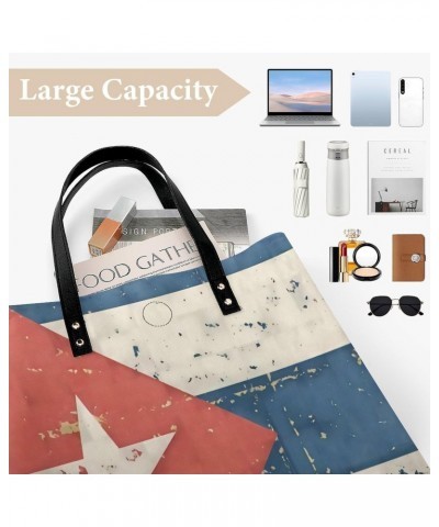 Retro Cuban Flag Women Tote Bags Top Handle Satchel Handbags PU Faux Leather Tassel Shoulder Purse $20.89 Totes