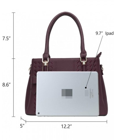 Women Satchel Bags Handle Shoulder Handbags and Purses Pockets Zipper Leather Crossbody Bags J-wine $23.28 Satchels