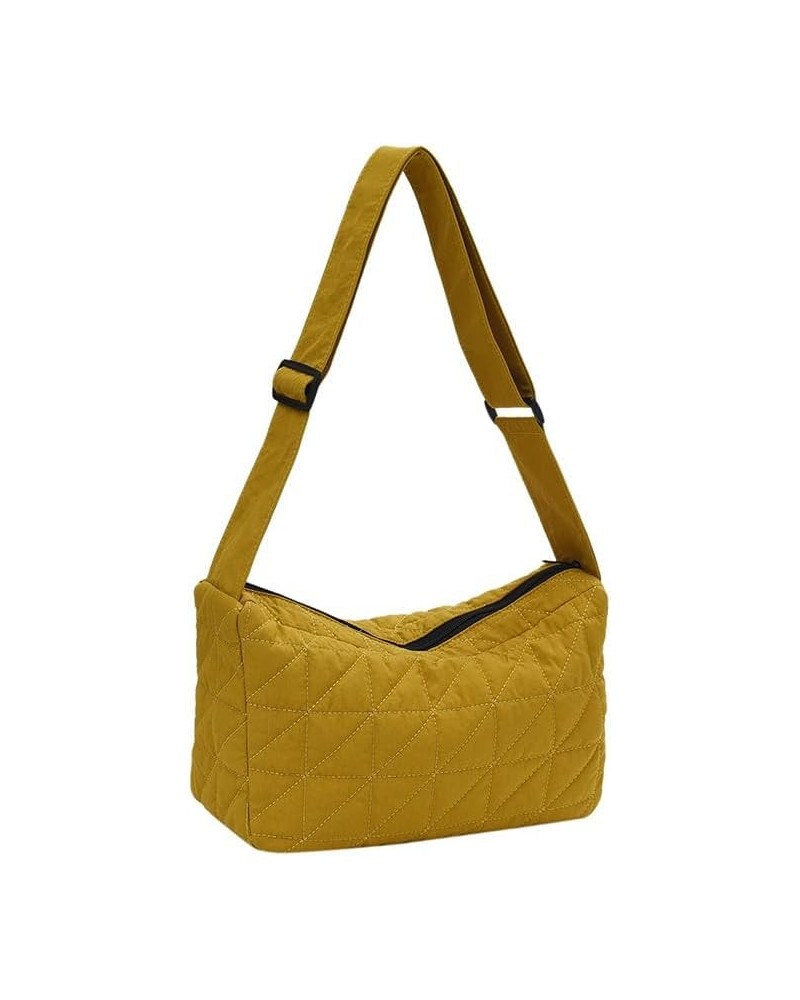 Women Canvas Shoulder Bags Solid Crossbody Messenger Bag Zipper Casual Handbag Yellow $9.28 Shoulder Bags