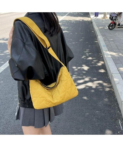 Women Canvas Shoulder Bags Solid Crossbody Messenger Bag Zipper Casual Handbag Yellow $9.28 Shoulder Bags