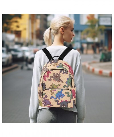 Backpack Purse for Women Vintage Dinosaurs Pattern, Mini Fashion Backpack Cartoon Lightweight Casual Daypack Shoulder Bag Tra...