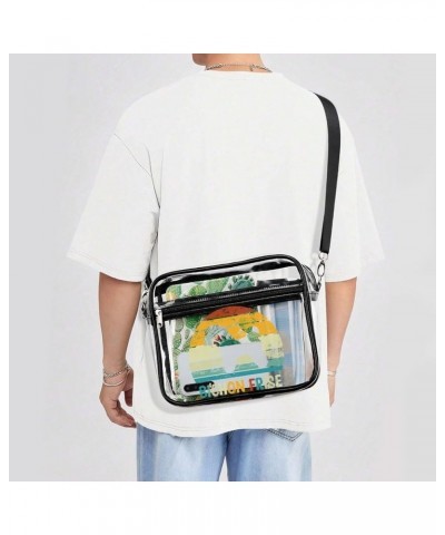 Bichon-frise-retro-sunset-print Clear Crossbody Shoulder Purse Bag for Men Women, Stadium Clear Messenger Bag Style $10.00 Cr...