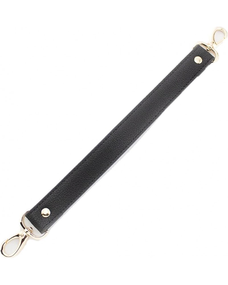 Womens PU Bag Handles Strap Lychee Pattern Short Bags Belt Leather Purse Chain Wrist Band Fashion Accessories for Handbags Bl...