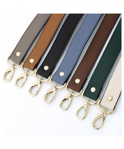 Womens PU Bag Handles Strap Lychee Pattern Short Bags Belt Leather Purse Chain Wrist Band Fashion Accessories for Handbags Bl...